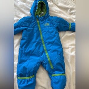 The North Face Vibrant Blue and Lime Baby Snow Footie